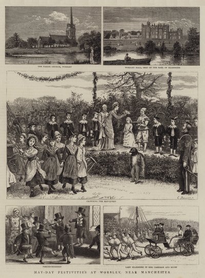 May-Day Festivities at Worsley, near Manchester by George Goodwin Kilburne